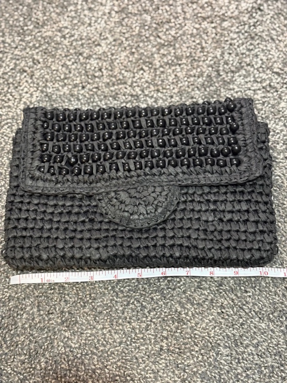 Chico's black woven clutch